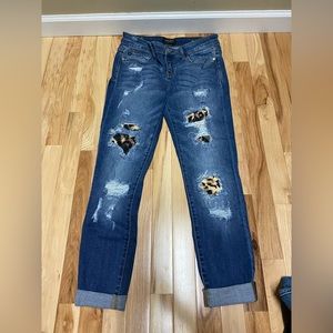 Judy Blue Leopard Patch Skinny Jeans